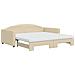 Divano Letto Estraibile Con Materassi Crema 100x200 Cm Tessuto - Foto miniatura 1