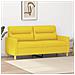 Divano A 2 Posti Giallo Chiaro 140 Cm In Tessuto - Foto miniatura 1