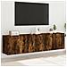 Mobili Tv A Parete 2pz Rovere Fumo 80x30x41 Cm - Foto miniatura 1