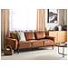Divano 3 Posti Sovik Pelle Sintetica Marrone - Foto miniatura 1