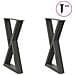 Gambe Per Tavolo Da Pranzo 2pz Antracite 60x(72-73,3)cm Acciaio - Foto miniatura 1