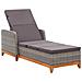 Lettino Prendisole Polyrattan E Legno Massello Di Acacia Grigio - Foto miniatura 2
