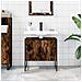 Mobile Lavabo Bagno Rovere Fumo 60x33x60 Cm Legno Multistrato - Foto miniatura 2