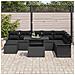 Set Divano da Giardino 9 Pezzi con Cuscini in Polyrattan Nero - Foto miniatura 3