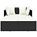 Lettino con Cuscini Nero 182x118x63 cm in Polyrattan - Foto miniatura 3