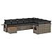 Set Divano da Giardino 10 pz con Cuscini Grigio in Polyrattan - Foto miniatura 1