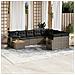 Set Divano da Giardino 10 pz con Cuscini Grigio in Polyrattan - Foto miniatura 2
