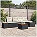 Set Divano da Giardino 6 pcs Nero e crema 184 x 62 x 85 cm - Foto miniatura 2