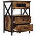 Armadio da Notte con cassetto 2 pcs Rovere fumo 40 x 31 x 60 cm - Foto miniatura 6