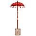 Parasol con Base Rosso e Marrone 250 cm Cotone e Legno - Foto miniatura 1