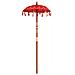 Parasol con Base Rosso e Marrone 250 cm Cotone e Legno - Foto miniatura 4