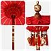 Parasol con Base Rosso e Marrone 250 cm Cotone e Legno - Foto miniatura 9