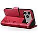 Custodia A Portafoglio Per Iphone 17 Pro Max Premium Design Fiori Farfalla, Rosso - Foto miniatura 2