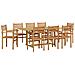 Set da Pranzo per Giardino 9 pcs Marrone Legno di teak solido - Foto miniatura 1