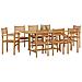 Set da Pranzo per Giardino 9 pcs Marrone Legno di teak solido - Foto miniatura 3