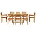 Set da Pranzo per Giardino 9 pcs Marrone Legno di teak solido - Foto miniatura 7