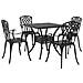 Set di Tavolo da Giardino 5 pcs Nero Alluminio pressofuso - Foto miniatura 1