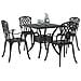 Set di Tavolo da Giardino 5 pcs Nero Alluminio pressofuso - Foto miniatura 3