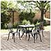 Set di Tavolo da Giardino 5 pcs Nero Alluminio pressofuso - Foto miniatura 4