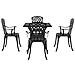 Set di Tavolo da Giardino 5 pcs Nero Alluminio pressofuso - Foto miniatura 7