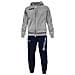 Tuta King Completo Di Giacca Con Zip Manica Lunga Con Cappuccio E Pantalone Colore Grigio / blu Taglia M - Foto miniatura 1