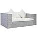 Divano a 2 Posti con Cuscini Grigio in Rattan Naturale 162 x 80 x 61 cm - Foto miniatura 1