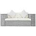 Divano a 2 Posti con Cuscini Grigio in Rattan Naturale 162 x 80 x 61 cm - Foto miniatura 3
