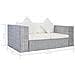 Divano a 2 Posti con Cuscini Grigio in Rattan Naturale 162 x 80 x 61 cm - Foto miniatura 8