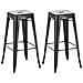 Set 2 Sgabelli Bar Joshua in Metallo I Coppia Sgabelli Industriali Scandinavian Senza Schienale Impilabili I 2 Sgabelli da Bancone H 77 cm Nero - Foto miniatura 5