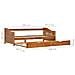 Divano Letto A Scomparsa Marrone Miele Legno Di Pino 90x200 Cm - Foto miniatura 8