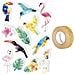 12 Adesivi 3d Uccelli Tropicali 6 Cm + Washi Tape Dorato 5 M - Foto miniatura 2