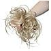 Capelli Sudici Bun Chignons Sintetici Di Estensioni Dei Capelli Ondulati Ciambella Updo Scrunchy Ricci Posticci Biondo Cenere - Foto miniatura 2