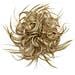 Capelli Sudici Bun Chignons Sintetici Di Estensioni Dei Capelli Ondulati Ciambella Updo Scrunchy Ricci Posticci Biondo Cenere - Foto miniatura 3