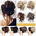 Capelli Sudici Bun Chignons Sintetici Di Estensioni Dei Capelli Ondulati Ciambella Updo Scrunchy Ricci Posticci Biondo Cenere - Foto miniatura 1