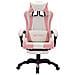 Sedia Da Gaming Con Luci A Led Rgb Rosa E Bianca In Similpelle - Foto miniatura 4