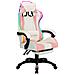 Sedia Da Gaming Con Luci A Led Rgb Rosa E Bianca In Similpelle - Foto miniatura 9