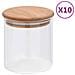 Barattoli di Vetro con Coperchio in Bambù 10 pz 600 ml - Foto miniatura 1