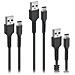 Kit 3 Cavi Dati Neri Con Connettori Usb A Usb-c - 0.5 M, 1 M, 2 M - Foto miniatura 1
