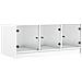 Tavolino Da Salotto Con Ante In Vetro Bianco 102x50x42 Cm - Foto miniatura 2