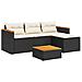 Set Divani Da Giardino 3 Pz Con Cuscini In Polyrattan Nero - Foto miniatura 1
