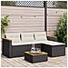 Set Divani Da Giardino 3 Pz Con Cuscini In Polyrattan Nero - Foto miniatura 2