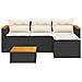 Set Divani Da Giardino 3 Pz Con Cuscini In Polyrattan Nero - Foto miniatura 3