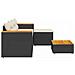 Set Divani Da Giardino 3 Pz Con Cuscini In Polyrattan Nero - Foto miniatura 4