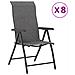 Sedie Pieghevoli da Giardino 8 pz Grigie in Polyrattan - Foto miniatura 1