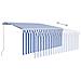 Tenda Sole Retrattile Manuale Con Parasole 3,5x2,5 M Blu Bianco - Foto miniatura 3