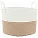 Cestino Portaoggetti Marrone e Bianco Ø51x33 cm in Cotone - Foto miniatura 1