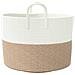 Cestino Portaoggetti Marrone e Bianco Ø51x33 cm in Cotone - Foto miniatura 5
