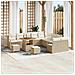 Set di divani da giardino  13 pezzi con cuscini Beige Polirattan Acacia, Divano da giardino  2 posti con cuscini Beige Polirattan, Set da pranzo da giardino  3 pezzi con cuscini Beige Polirattan Acacia - Foto miniatura 2