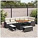 Set Divano da Giardino 9 Pezzi con Cuscini in Polyrattan Nero Acacia,  Divano da Giardino 2 Posti con Ripostiglio e Cuscini in Polyrattan Nero,  Set da Pranzo da Giardino 3 Pezzi con Cuscini in Polyrattan Nero Acacia - Foto miniatura 2