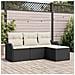 Set Divano da Giardino di 4 Pezzi con Cuscini Polirattan Nero, Divano da Giardino per 2 Persone con Ripostiglio e Cuscini Polirattan Nero - Foto miniatura 2